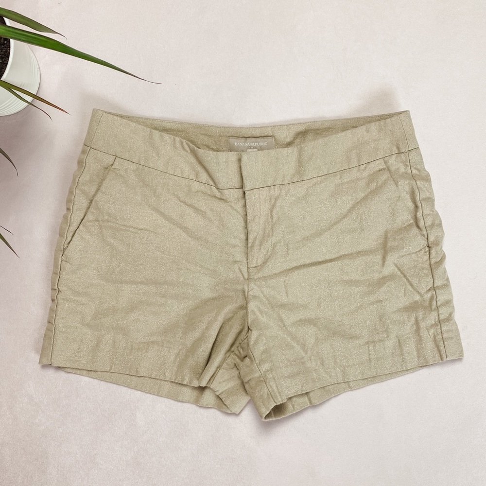 Banana Republic Khaki Shimmer Shorts